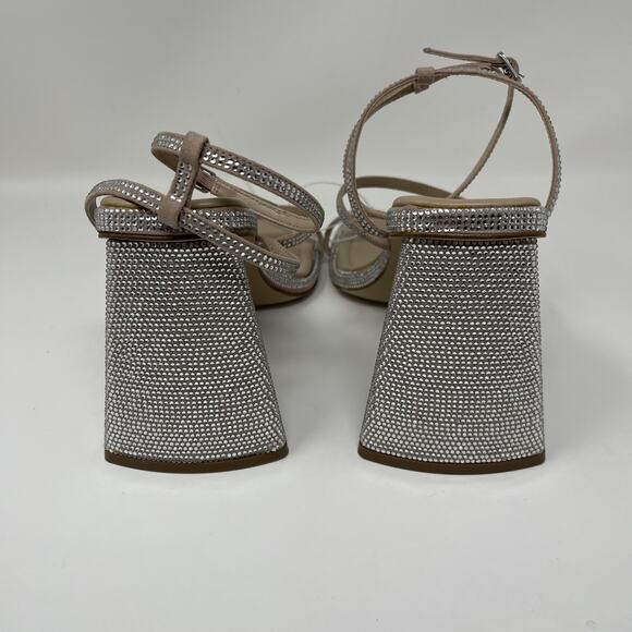 Steve Madden Britini Block Heeled Sandals Womens Size 10M Silver NEW - Picture 6 of 10